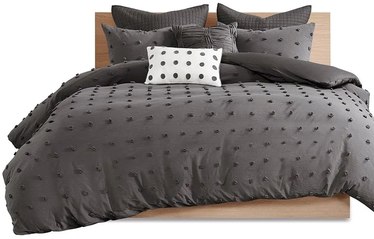 Olliix by Urban Habitat Charcoal Twin/Twin XL Brooklyn Cotton Jacquard Comforter Set