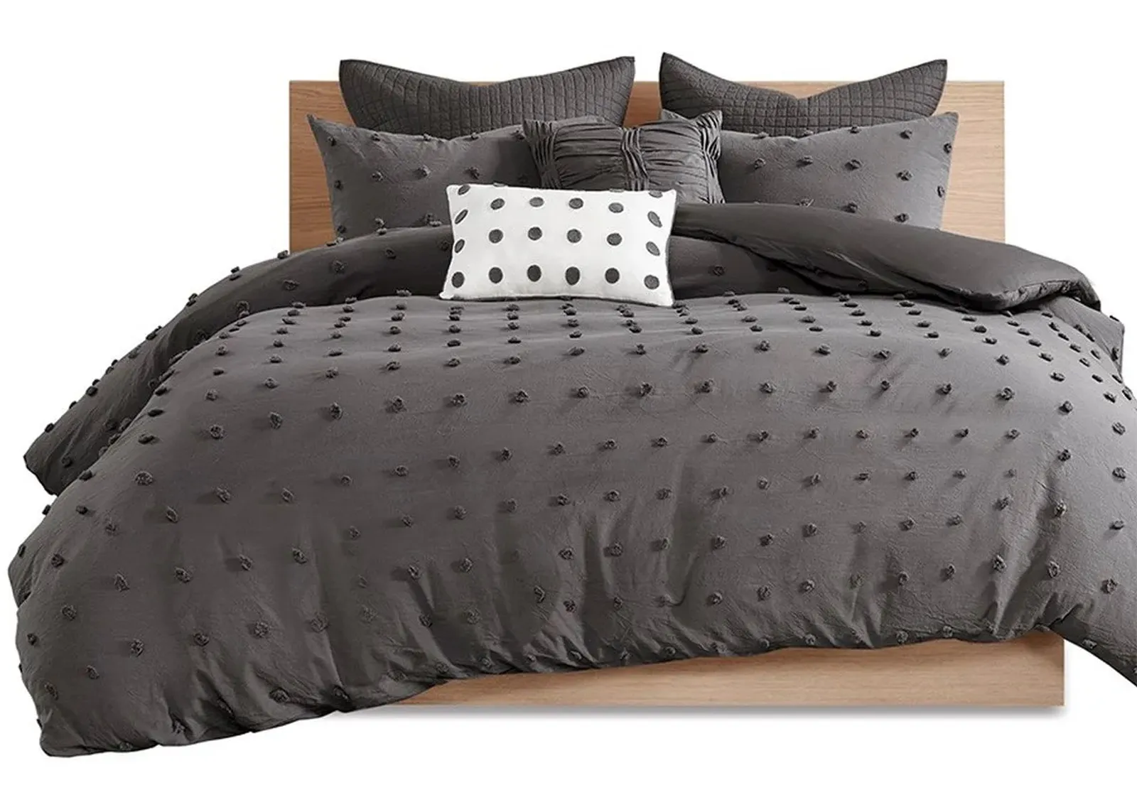 Olliix by Urban Habitat Charcoal Twin/Twin XL Brooklyn Cotton Jacquard Comforter Set