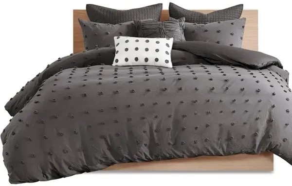 Olliix by Urban Habitat Charcoal Full/Queen Brooklyn Cotton Jacquard Comforter Set