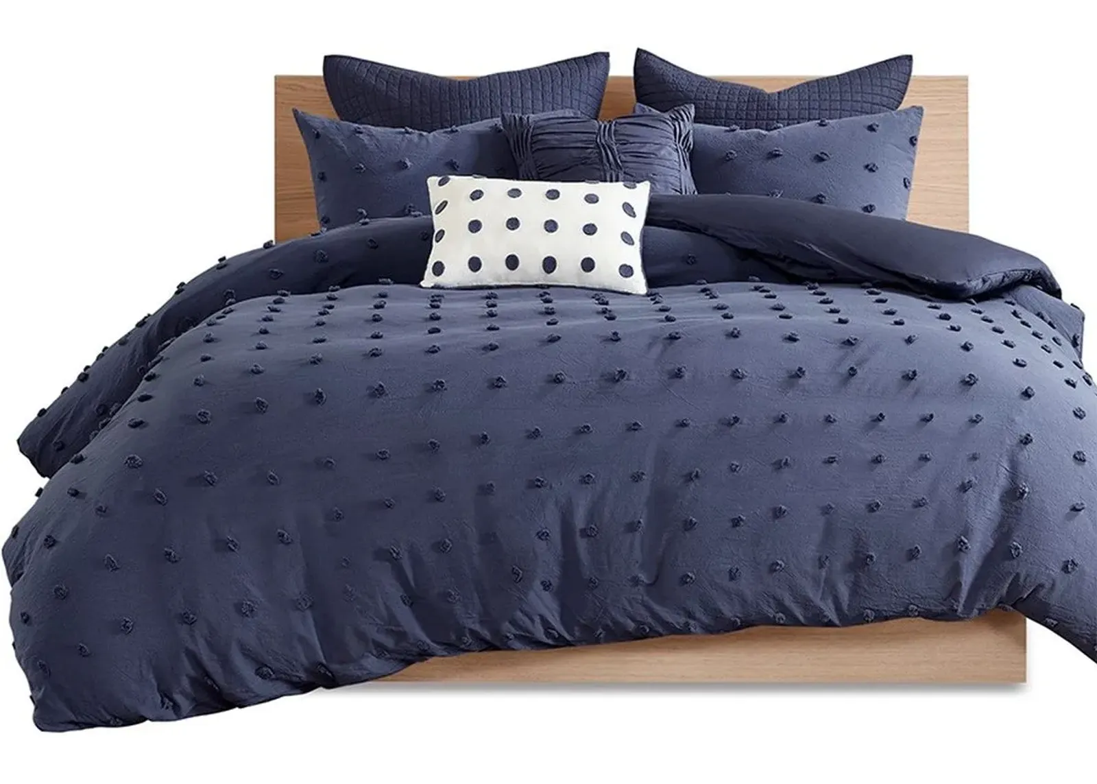 Olliix by Urban Habitat Indigo Blue Twin/Twin XL Brooklyn Cotton Jacquard Comforter Set