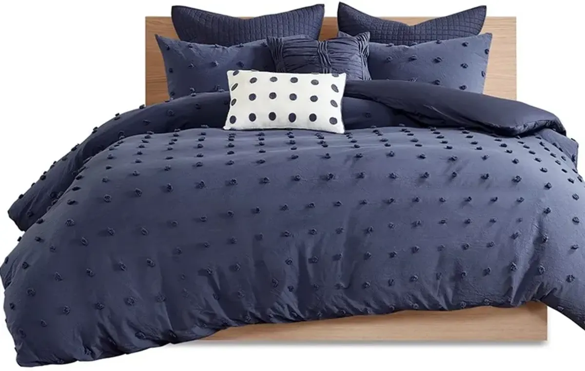 Olliix by Urban Habitat Indigo Blue Full/Queen Brooklyn Cotton Jacquard Comforter Set