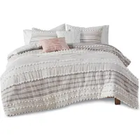 Olliix by Urban Habitat Blush Full/Queen Calum Cotton Jacquard Comforter Set