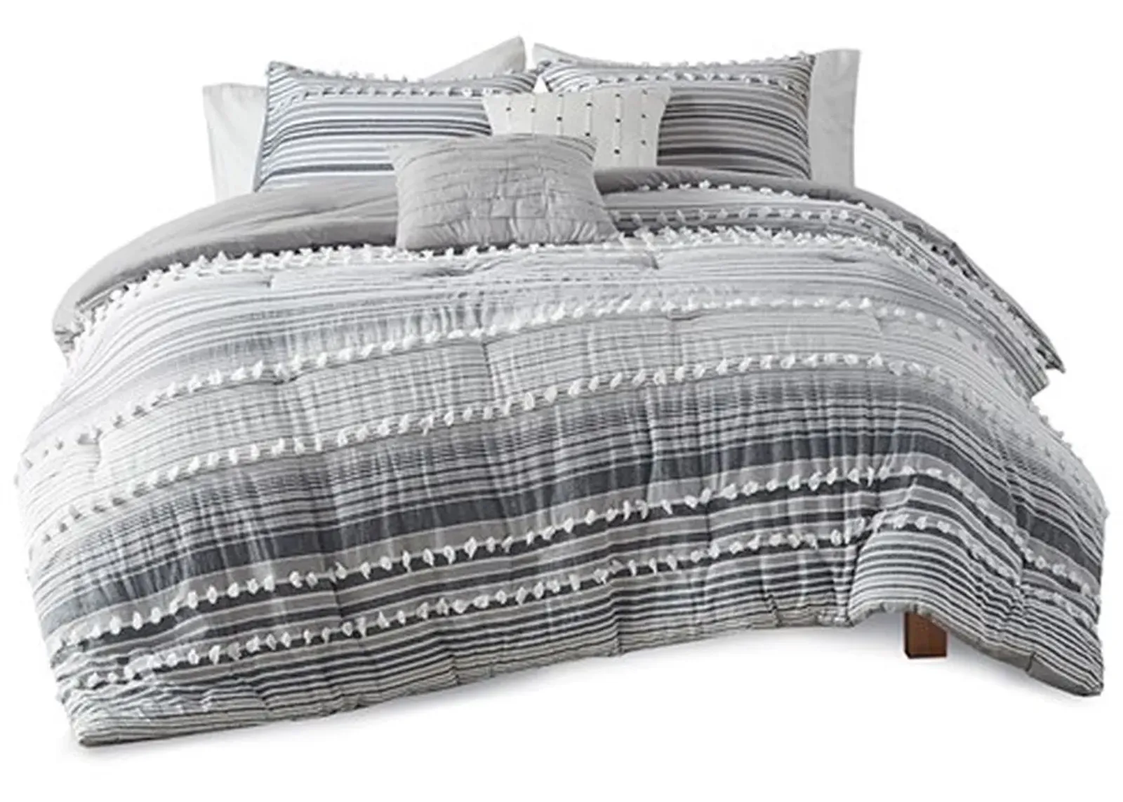 Olliix by Urban Habitat Grey Twin/Twin XL Calum Cotton Jacquard Comforter Set