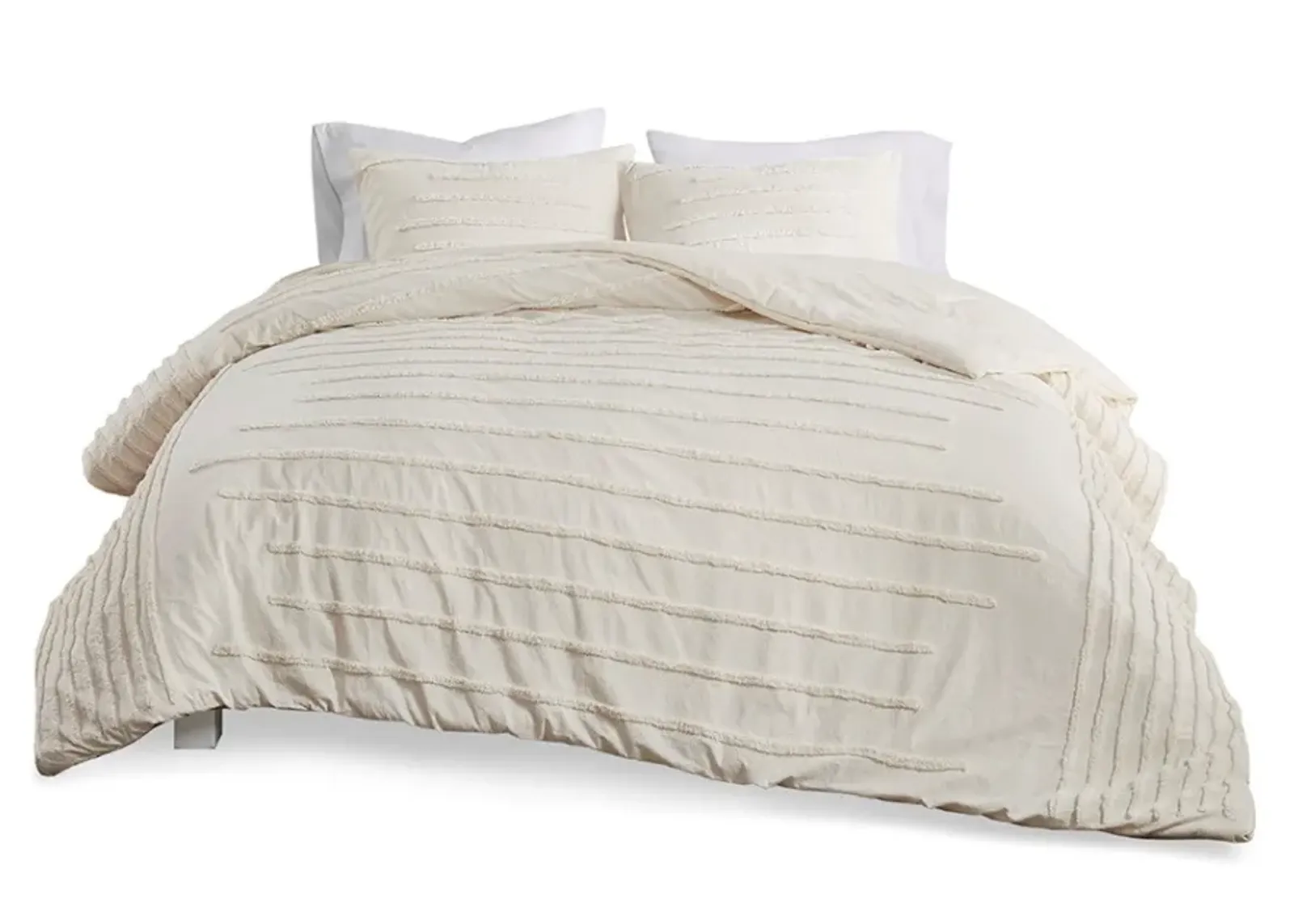 Olliix by Urban Habitat Mercer 3 Piece Ivory Full/Queen Cotton Chenille Comforter Set