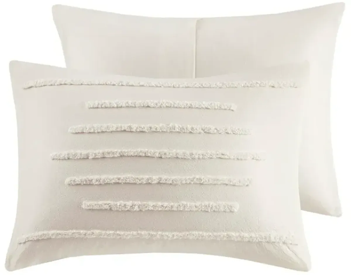 Olliix by Urban Habitat Mercer 3 Piece Ivory King/California King Cotton Chenille Comforter Set