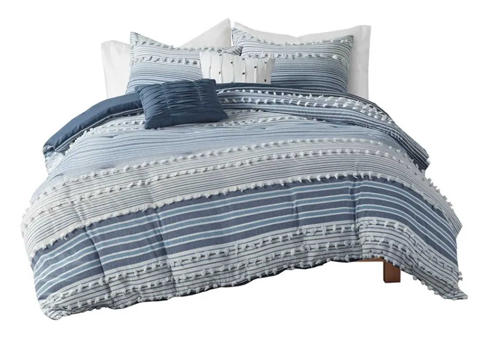 Olliix by Urban Habitat Calum Navy Twin/Twin XL Cotton Jacquard Comforter Set