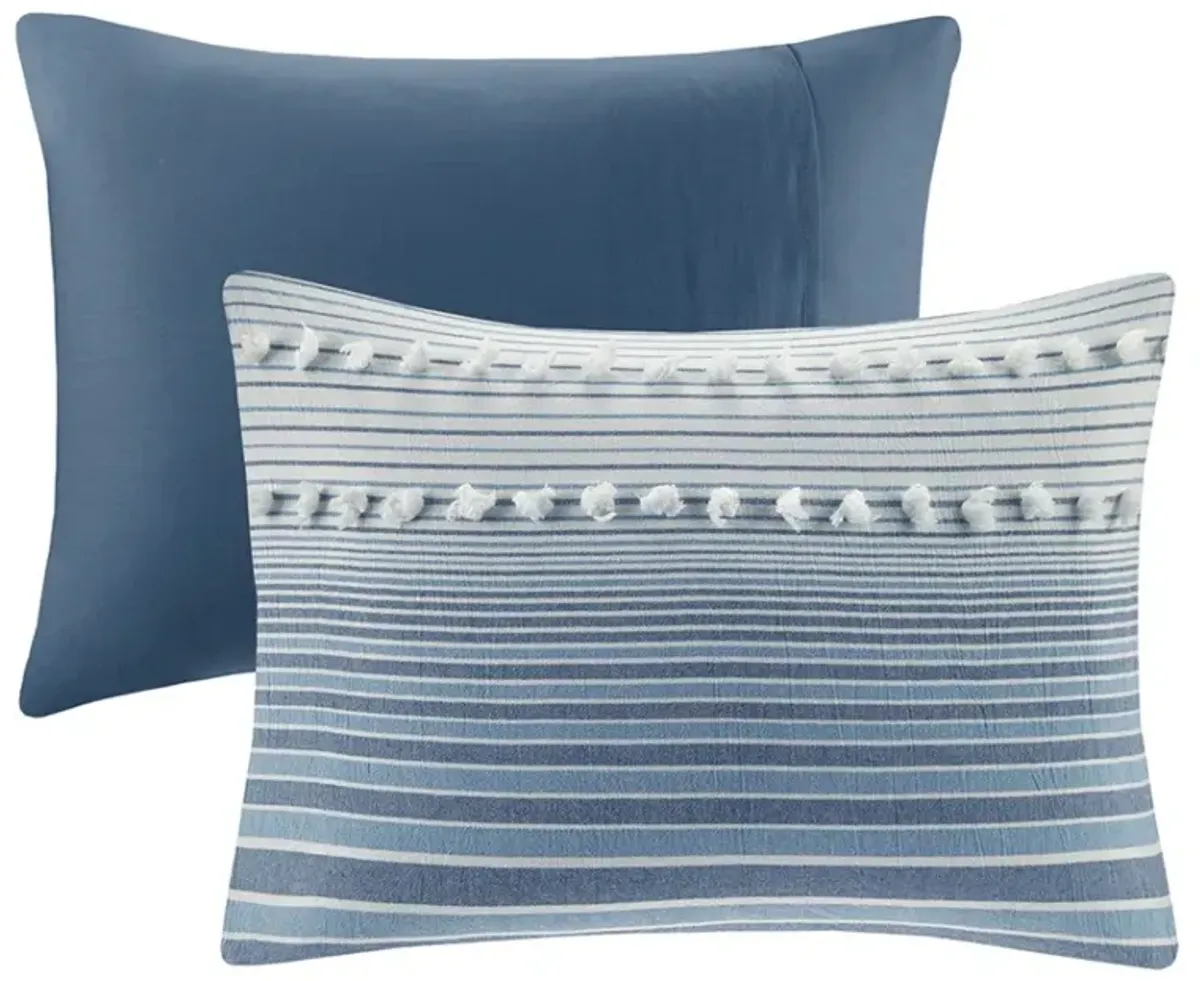 Olliix by Urban Habitat Calum Navy Full/Queen Cotton Jacquard Comforter Set