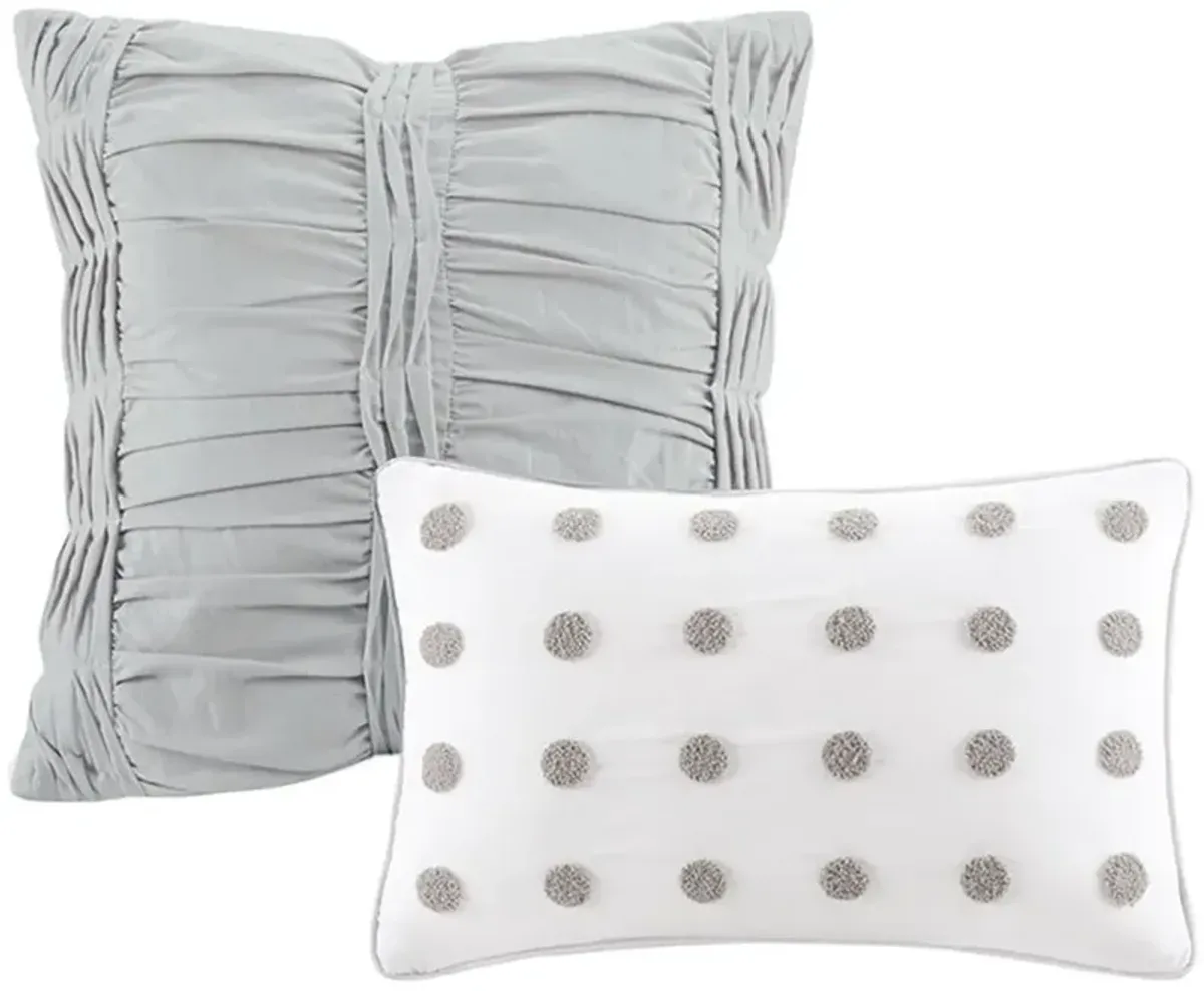 Olliix by Urban Habitat Ivory King/California King Brooklyn Cotton Jacquard Duvet Cover Set