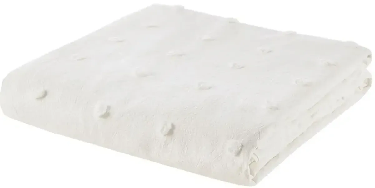 Olliix by Urban Habitat Ivory King/California King Brooklyn Cotton Jacquard Duvet Cover Set