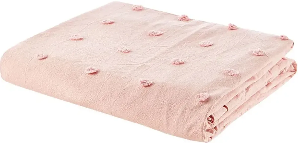 Olliix by Urban Habitat Pink King/California King Brooklyn Cotton Jacquard Duvet Cover Set
