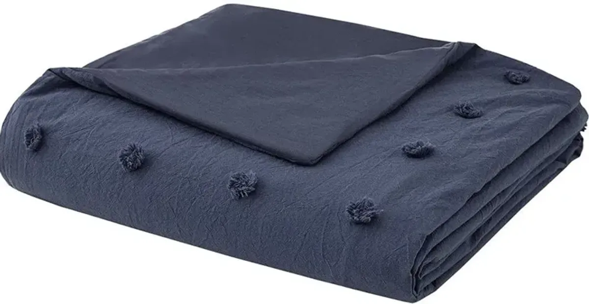 Olliix by Urban Habitat Indigo Blue Twin/Twin XL Brooklyn Cotton Jacquard Duvet Cover Set