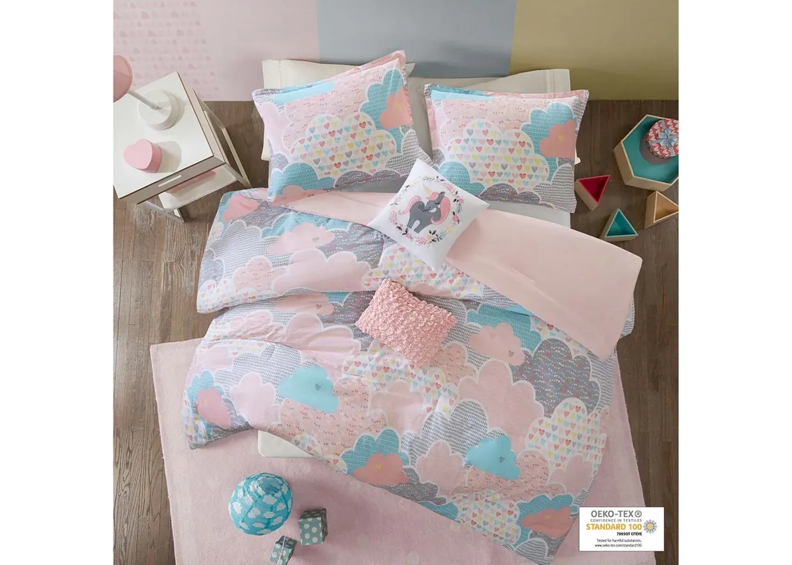 Olliix by Clean Urban Habitat Kids Cloud Pink Twin Printed Comforter Set