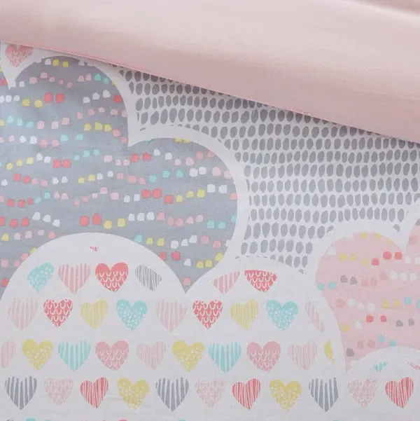 Olliix by Clean Urban Habitat Kids Cloud Pink Full/Queen Printed Comforter Set