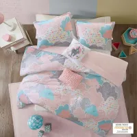 Olliix by Clean Urban Habitat Kids Cloud Pink Full/Queen Printed Comforter Set