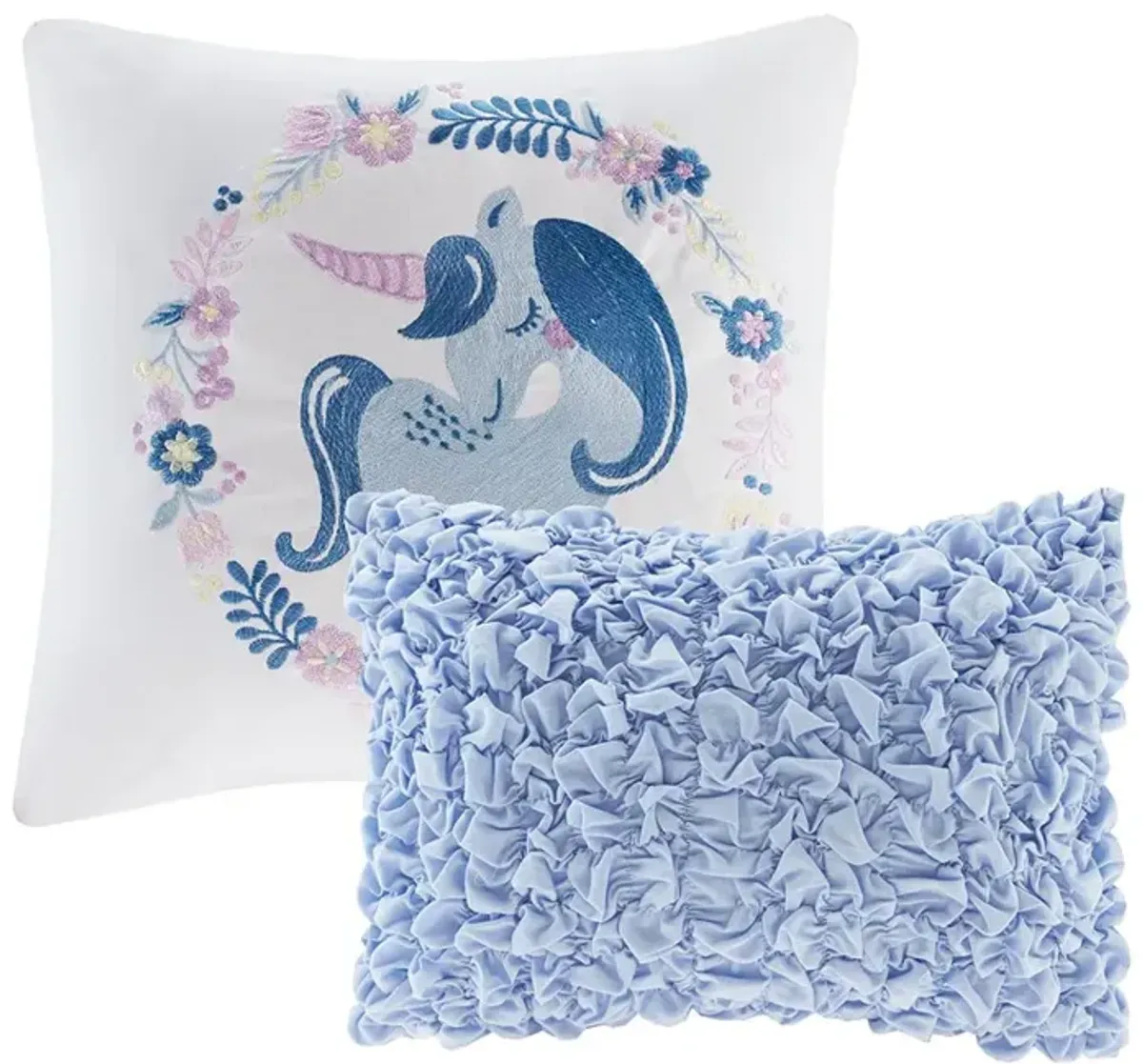 Olliix by Clean Urban Habitat Kids Cloud Blue Full/Queen Printed Comforter Set