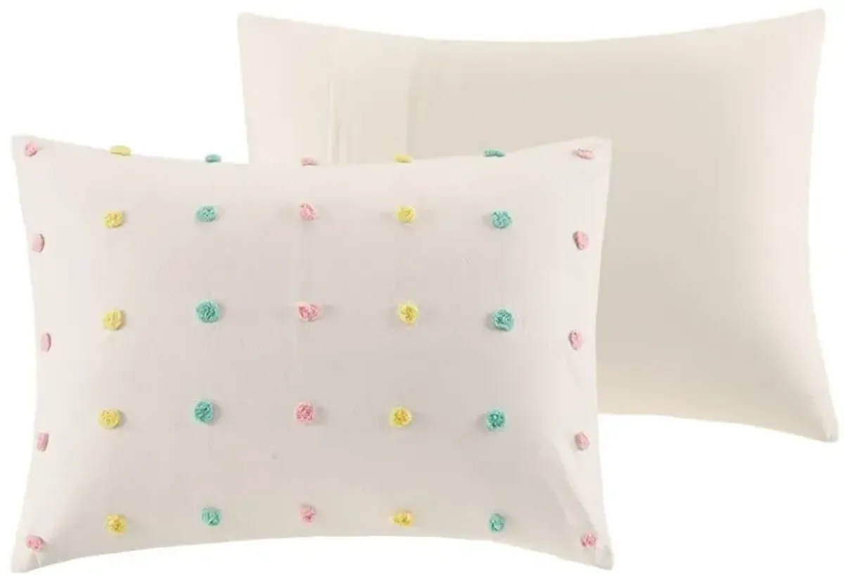 Olliix by Urban Habitat Kids Callie Multi Twin Cotton Jacquard Pom Pom Comforter Set