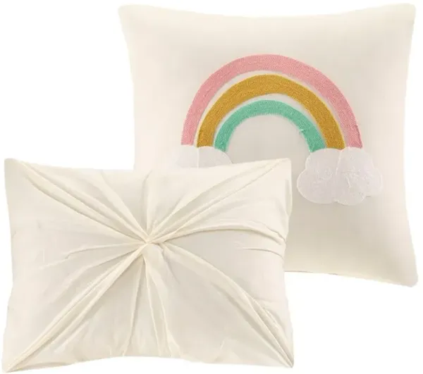 Olliix by Urban Habitat Kids Callie Multi Full/Queen Cotton Jacquard Pom Pom Comforter Set