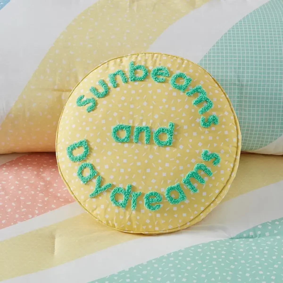 Olliix by Urban Habitat Kids Rory Rainbow Sunburst Reversible Cotton Yellow Full/Queen Comforter Set