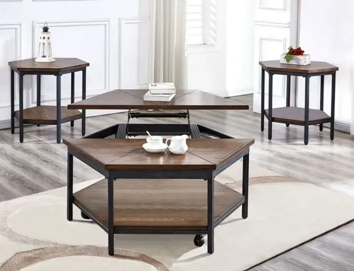 Steve Silver Co. Ultimo Mocha End Table with Black Base