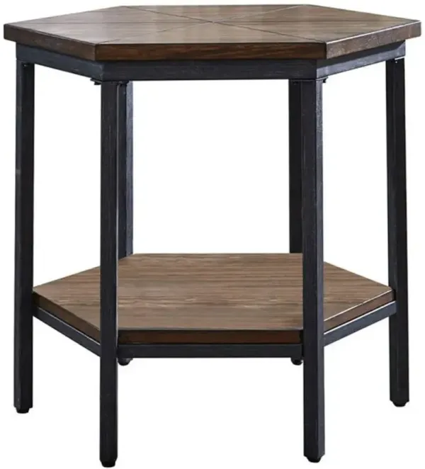 Steve Silver Co. Ultimo Mocha End Table with Black Base