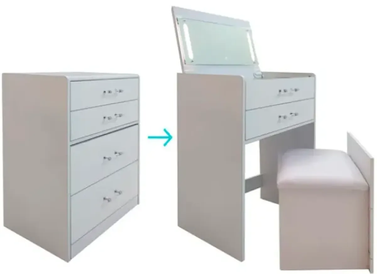 Elements International Irvine White Vanity Table 