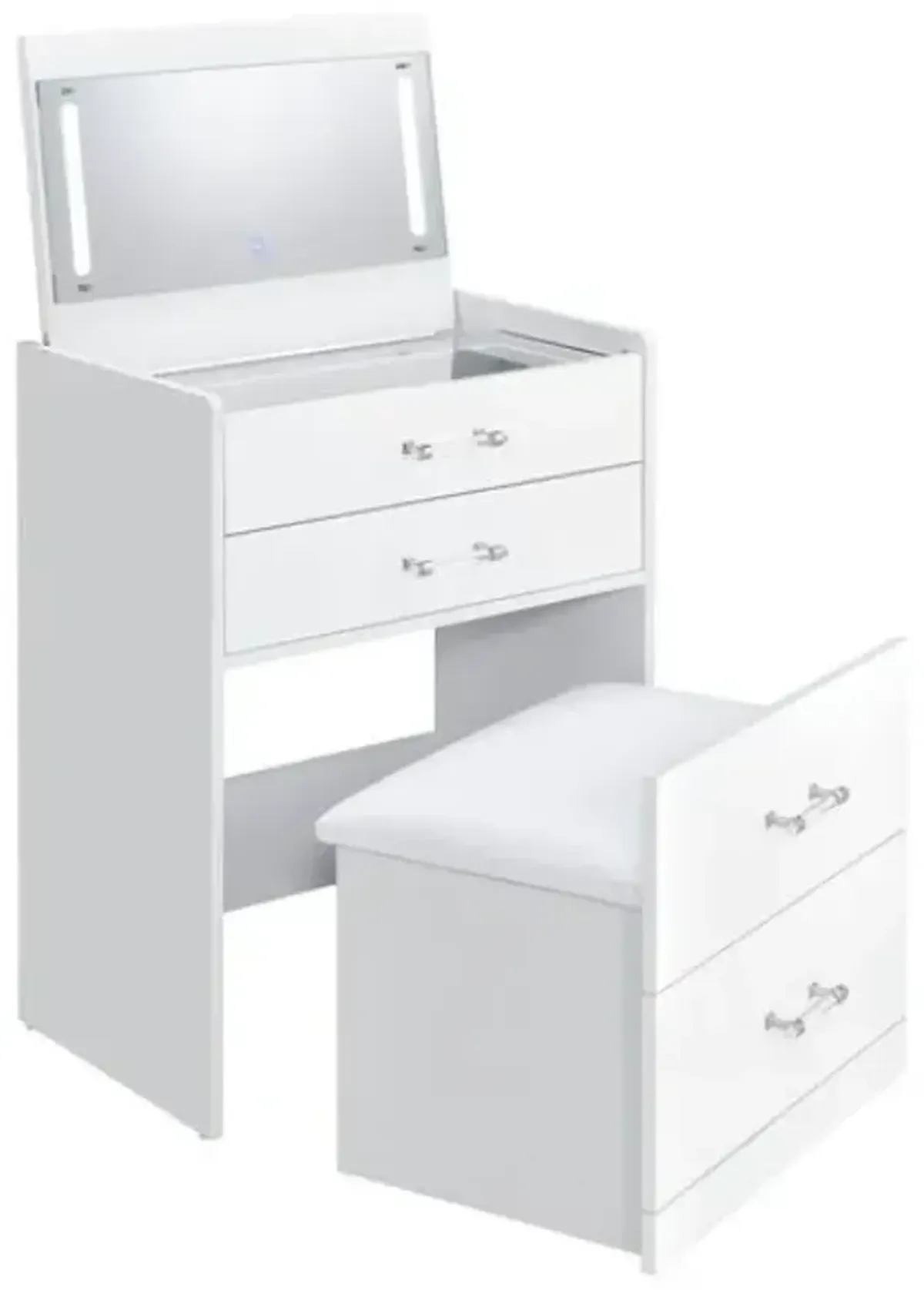 Elements International Irvine White Vanity Table 