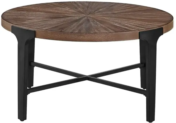 Steve Silver Co. Chevron Black/Cinnamon Round Coffee Table