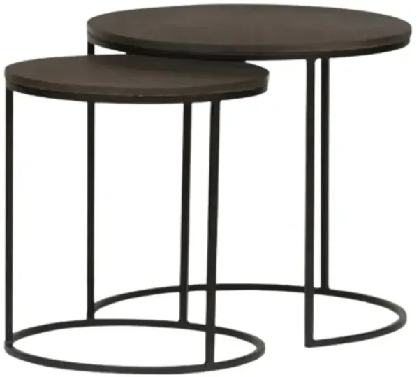 Four Hands Lavastone Black Nesting Tables