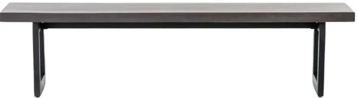 Four Hands Judith Black Iron/Stone Outdoor Dining Bench