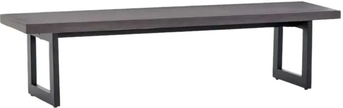 Four Hands Judith Black Iron/Stone Outdoor Dining Bench