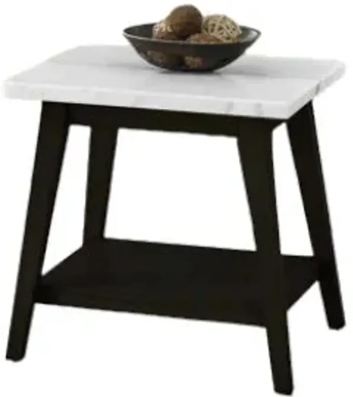 Steve Silver Co. Vida White End Table with Black Base