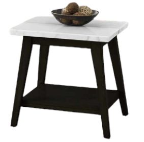 Steve Silver Co. Vida White End Table with Black Base