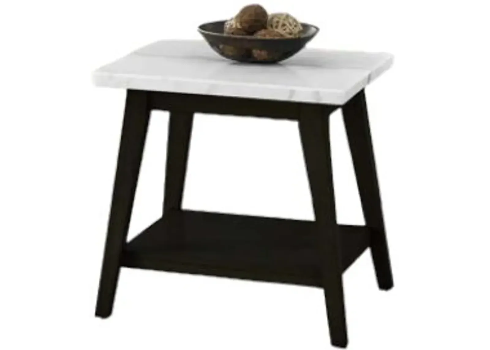 Steve Silver Co. Vida White End Table with Black Base