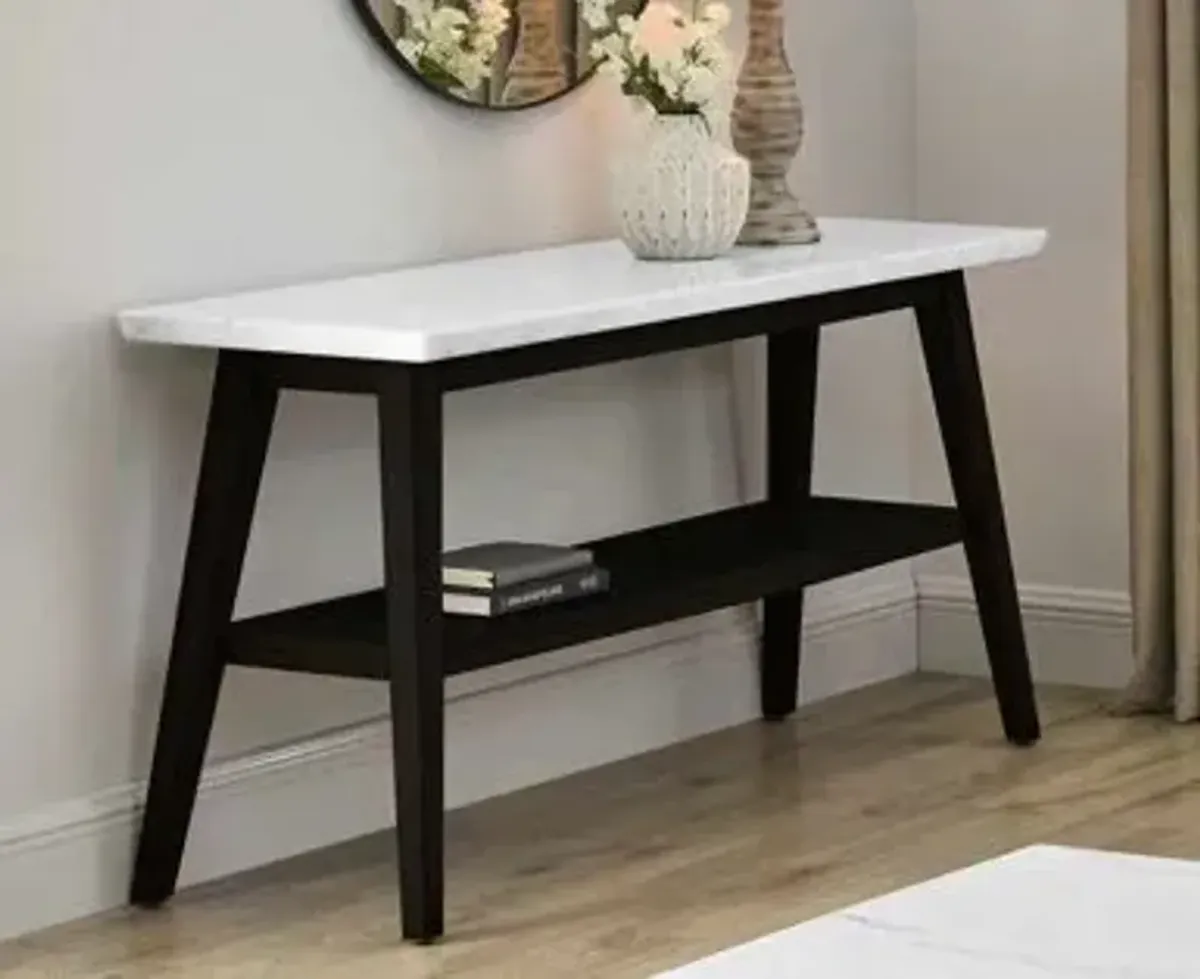 Steve Silver Co. Vida White Sofa Table with Black Base
