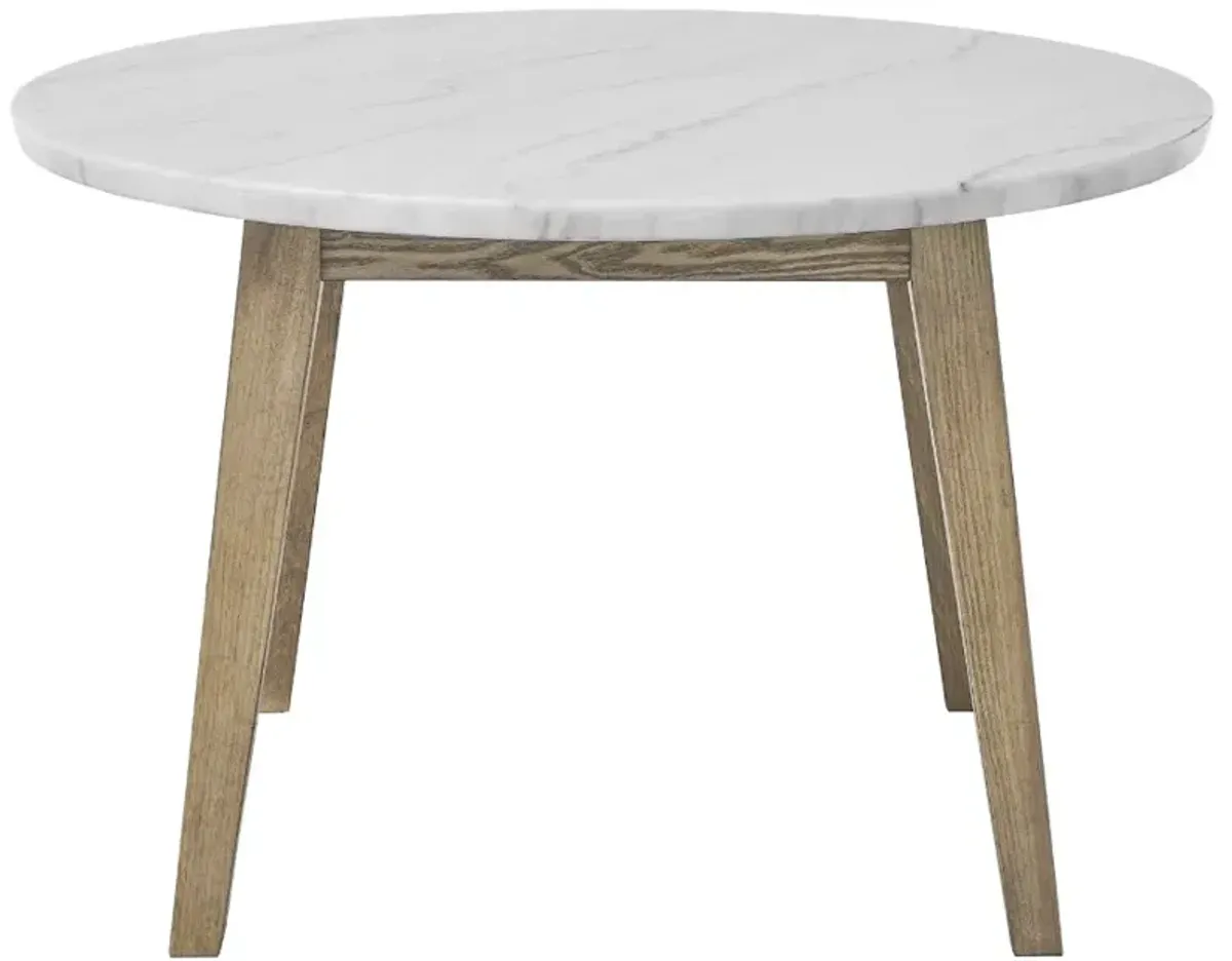 Steve Silver Co. Vida White Dining Table with Burnished Blonde Base