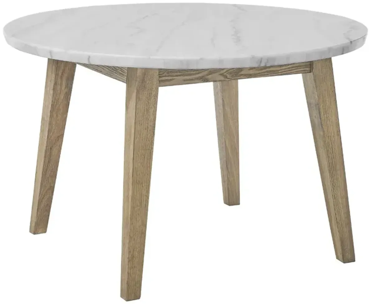 Steve Silver Co. Vida White Dining Table with Burnished Blonde Base