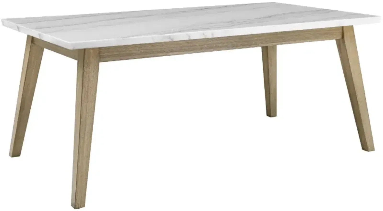 Steve Silver Co. Vida White Dining Table with Burnished Blonde Base