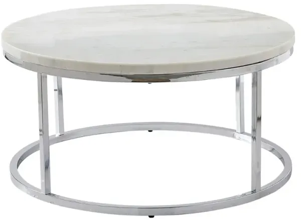 Steve Silver Co. Echo Chrome/White Cocktail Table