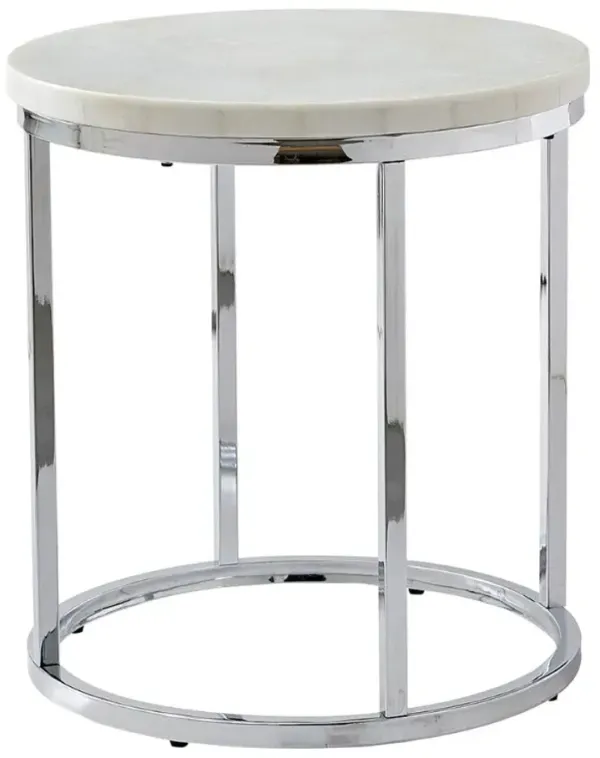 Steve Silver Co. Echo Chrome/White End Table