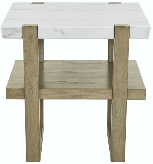 Steve Silver Co. Perth Sand/White End Table