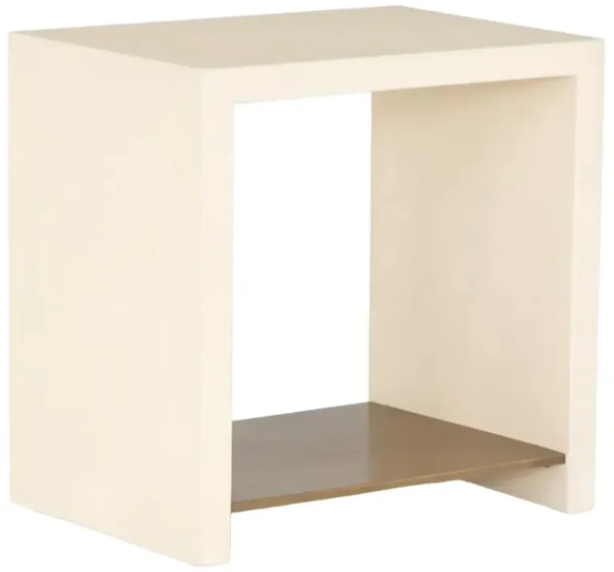 Four Hands Hugo Parchment White End Table