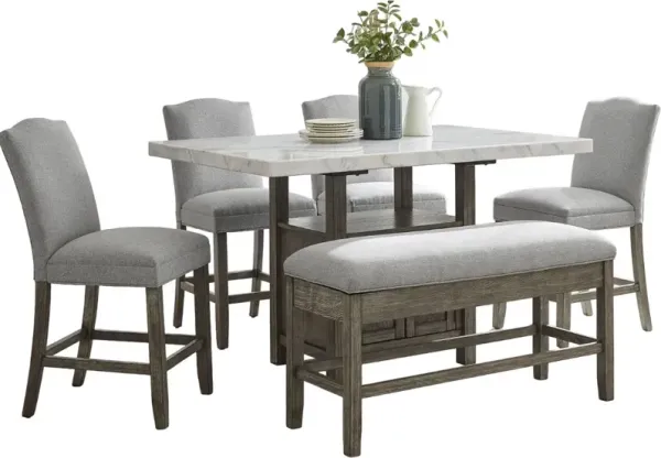 Steve Silver Co. Grayson 6-Piece Driftwood Counter Set