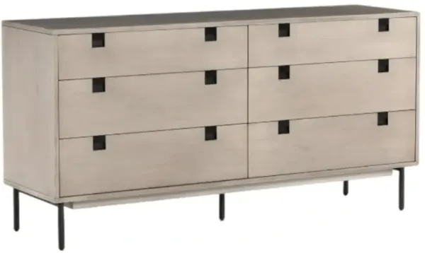 Four Hands Carly Gray Wash 6-Drawer Dresser