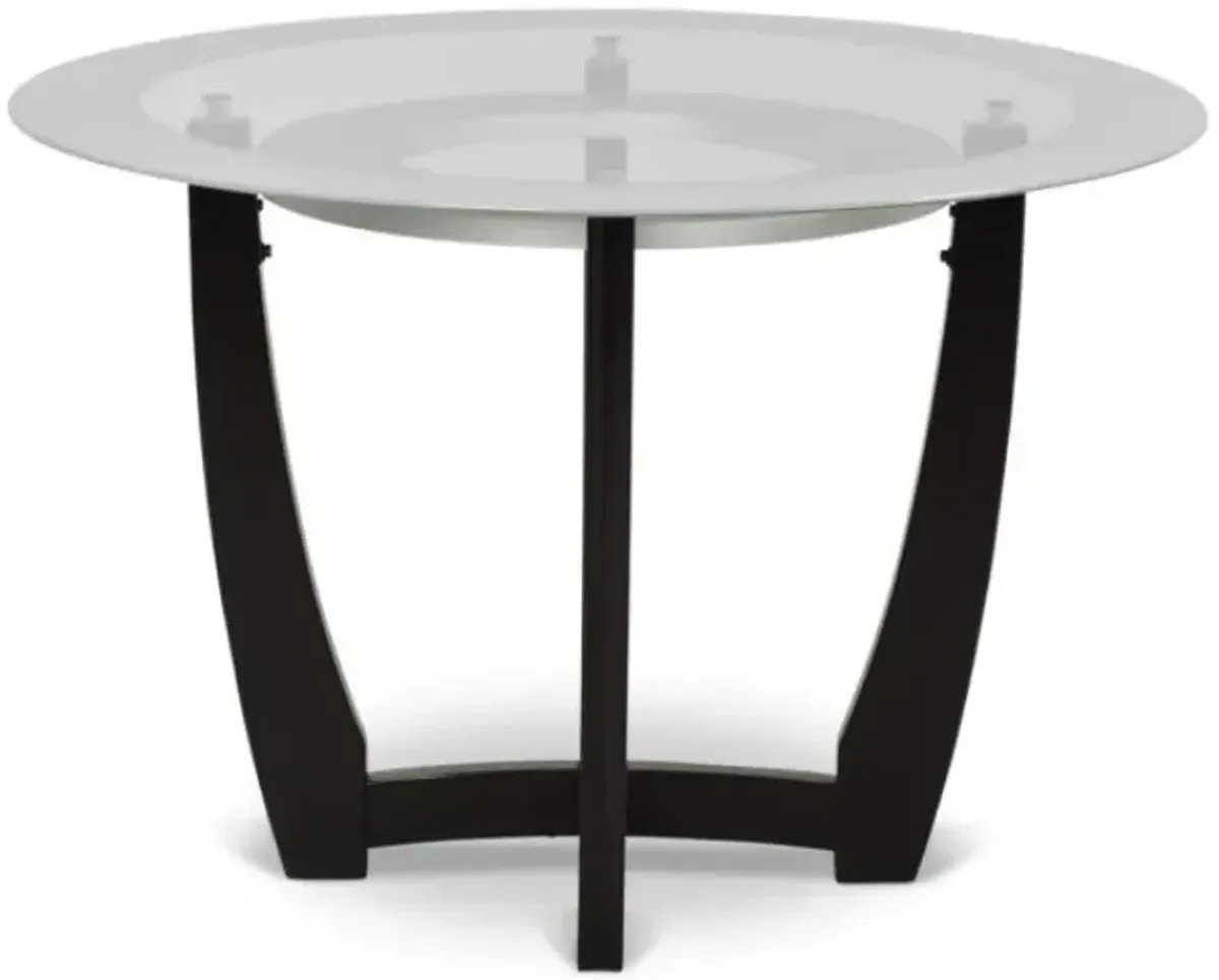 Steve Silver Co. Verano White Glass Top Dining Table with Black Base