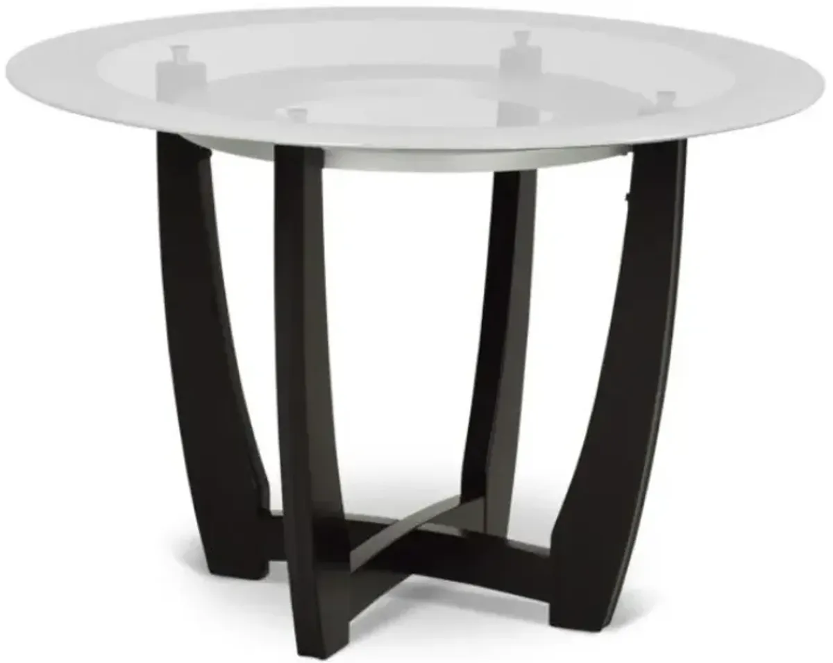 Steve Silver Co. Verano White Glass Top Dining Table with Black Base