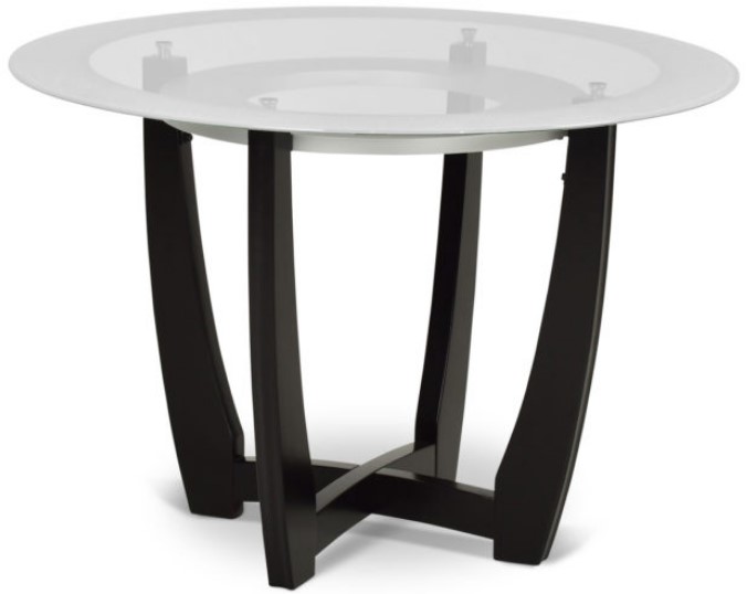 Steve Silver Co. Verano White Glass Top Dining Table with Black Base