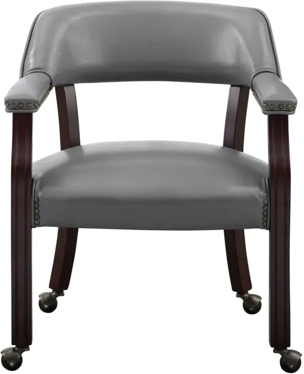 Steve Silver Co. Tournament Cherry/Gray Arm Chair with Casters