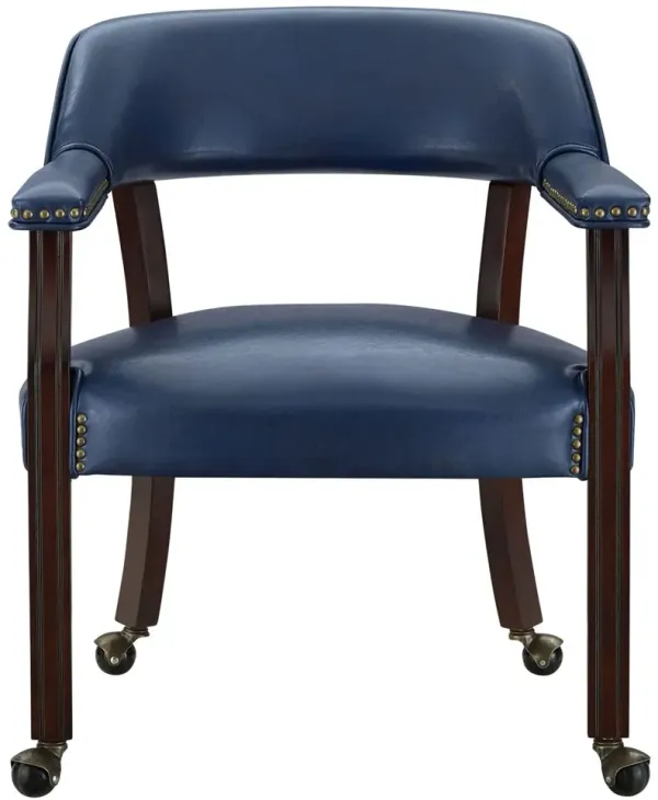 Steve Silver Co. Tournament Cherry/Navy Arm Chair with Casters