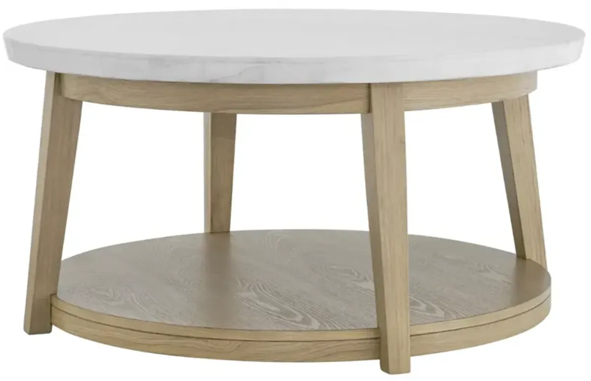 Steve Silver Co. Vida Burnished Blonde/White Round Cocktail Table