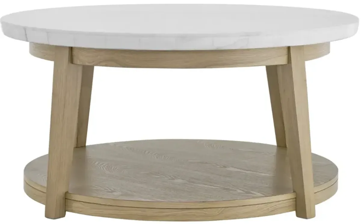 Steve Silver Co. Vida Burnished Blonde/White Round Cocktail Table